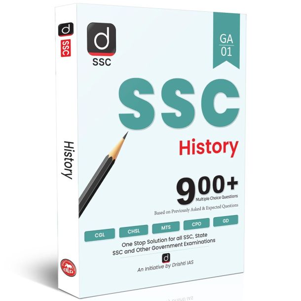 Drishti SSC History Masterbook, 900+ MCQs for CGL, CHSL, MTS & Other Exams, SSC CGL Books 2025