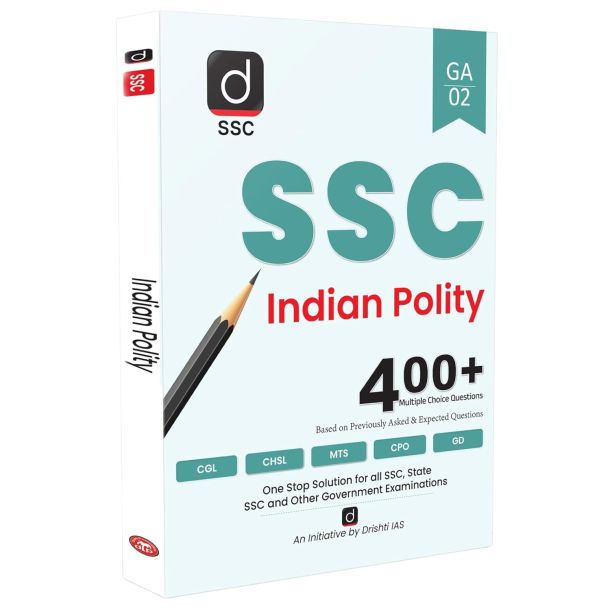 DRISHTI SSC Indian Polity Book for CGL, CHSL & MTS 400+ MCQs, SSC CGL Books 202